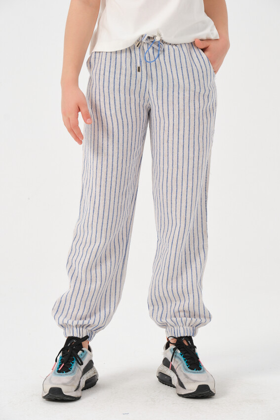 Wholesale Girls Striped Jogger Pants 8-15Y Jazziee 2051-241Z4ALJ01 - 3