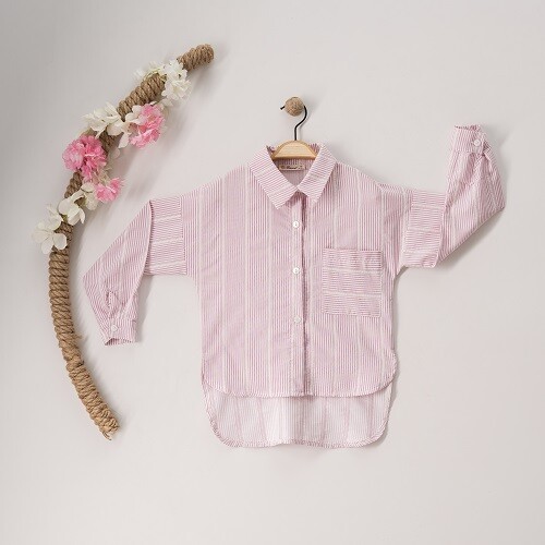 Wholesale Girls Striped Shirt 7-10Y Büşra Bebe 1016-23158 - 3