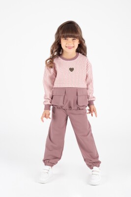 Wholesale Girl's Striped Tracksuit Set 1-5Y Pafim 2041-K24-8015 - Pafim