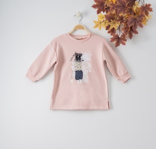 Wholesale Girls Sweat with Printed 3-6Y Büşra Bebe 1016-22232 - 1