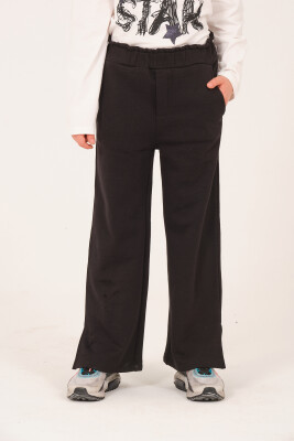 Wholesale Girl's Sweatpants with Pockets 8-15Y Jazziee 2051-252J4MTL06 Black