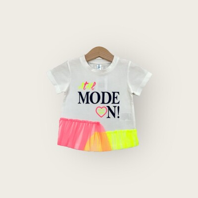 Wholesale Girls T-shirt 1-4Y Algiy Mini 2047-3510 Экрю