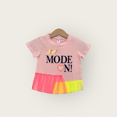 Wholesale Girls T-shirt 1-4Y Algiy Mini 2047-3510 Лососевый цвет