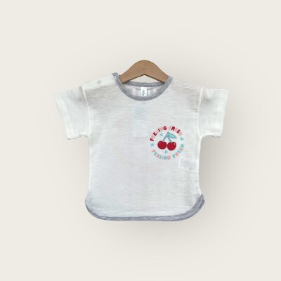 Wholesale Girls T-shirt 1-4Y Algiy Mini 2047-3511 Экрю