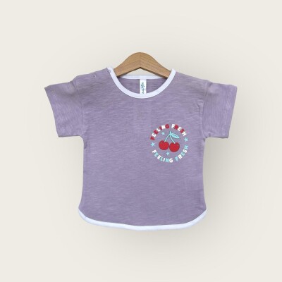 Wholesale Girls T-shirt 1-4Y Algiy Mini 2047-3511 Lilac