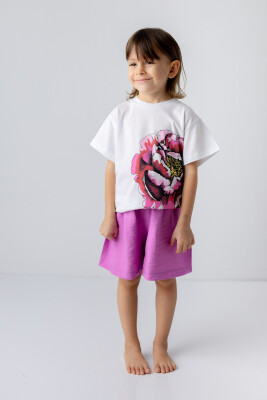 Wholesale Girls T-shirt 3-14Y Zeyland 1070-241Z4TSJ51 Fuşya