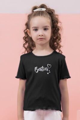 Wholesale Girls T-Shirts 4-9M Boys&Girls 1081-0351 Black