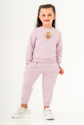 Wholesale Girl's Teddy Bear Detailed Tracksuit Set 2-5Y Tuffy 1099-01096 - Tuffy