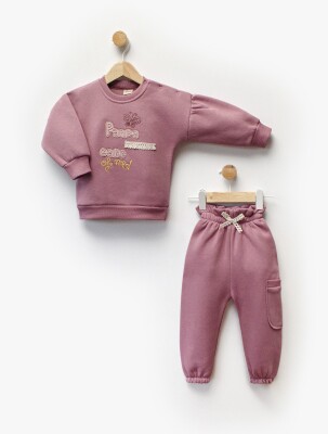 Wholesale Girl's Tracksuit Set 2-5Y Flexi Baby 2063-217568 Purple