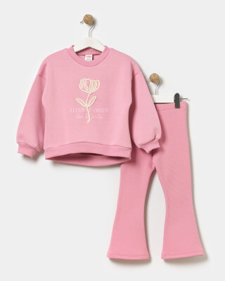 Wholesale Girl's Tracksuit Set 4-7Y Bupper Kids 1053-24313 Blanced Almond