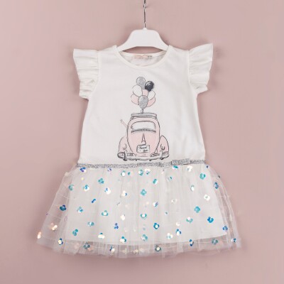 Wholesale Girls Tulle Dress 1-4Y BabyRose 1002-4140 White