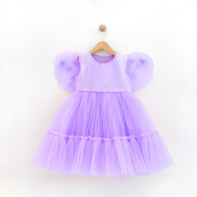 Wholesale Girls Tulle Dress 2-5Y Lilax 1049-6012 Фиолетовый