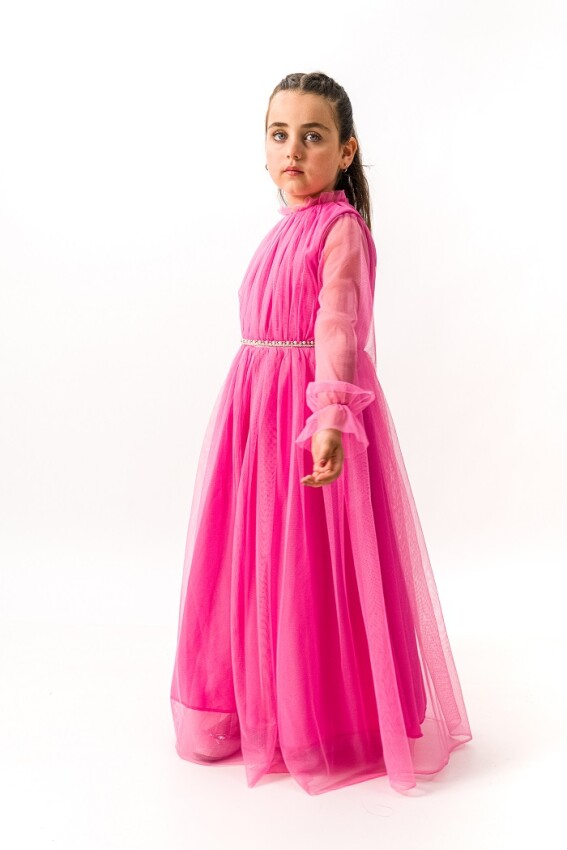 Wholesale Girls Tulle Dress 2-5Y Wecan 1022-23003 - 2