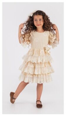 Wholesale Girls Tulle Dress 5-8Y Tivido 1042-2492-1 - 2