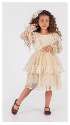 Wholesale Girls Tulle Dress 6-12Y Tivido 1042-2489 - 2