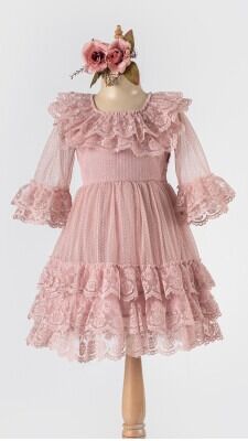 Wholesale Girls Tulle Dress 6-12Y Tivido 1042-2490 - 3