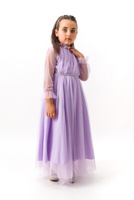 Wholesale Girls Tulle Dress 6-12Y Wecan 1022-23004 Lilac
