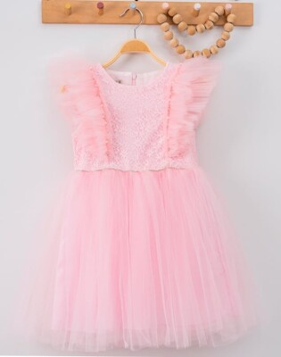 Wholesale Girls Tulle Dress with Ruffled 4-7Y Eray Kids 1044-9312 - 2