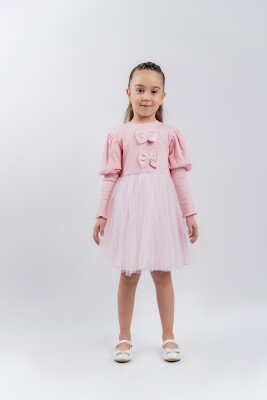 Wholesale Girls Tulle Silvery Dress 3-6Y Eray Kids 1044-13259 Pink