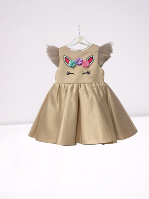 Wholesale Girls Unicorn Dress 3-6Y Eray Kids 1044-9296 Бежевый 
