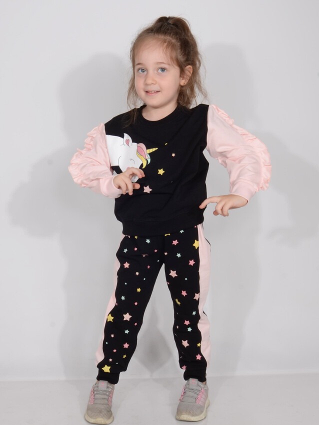 Wholesale Girls Unicorn Tracksuit Set 1-5Y Serkon Baby&Kids 1084-M0555 - 1