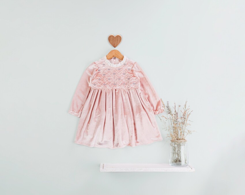 Wholesale Girl's Velvet Dress 1-4Y BabyRose 1002-4711 - 2