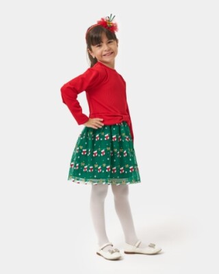 Wholesale Girls Xmas Tulle Dress 4-7Y Bupper Kids 1053-24900 - 8