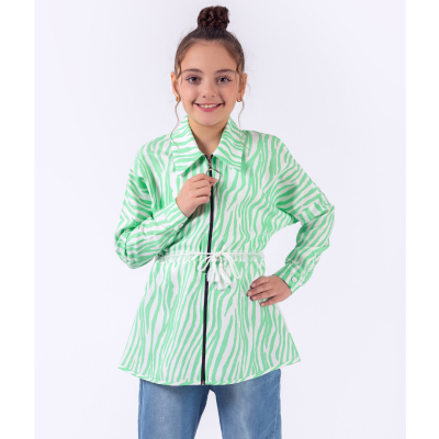Wholesale Girls Zippered Tunic 8-11Y Pafim 2041-Y23-3275 Green