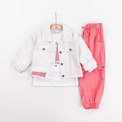 Wholesale Girs 3-Pieces Jacket, T-shirt and Pants Set 2-6Y Miss Lore 1055-5623 - Miss Lore