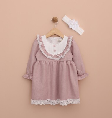 Wholesale Headband Girl Baby Dress 6-18M Lilax 1049-6537 - Lilax