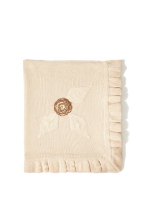 Wholesale Organic Cotton Floral Knitted Baby Blanket 0-36M Uludağ Triko 1061-21003 Бежевый 