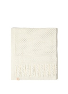 Wholesale Organic Cotton Knitted Baby Blanket 0-36M Uludağ Triko 1061-21005 Ecru