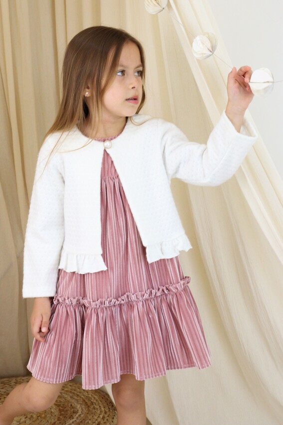 Wholesale Ruffled Knitwear Knitted Lined Single Bolero 1-6Y Serkon Baby&Kids 1084-M0748 - 1