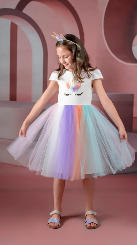 Wholesale Unicorn Girls Dress 7-10Y Eray Kids 1044-9284 - 1