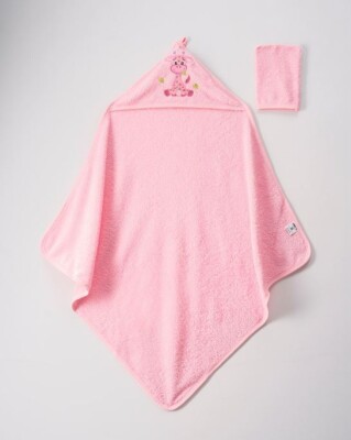 Wholesale Unisex 2-Piece Set with Scrub Mitt and Towel 80x80 Ramel Kids 1072-351 Pink