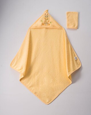 Wholesale Unisex 2-Piece Set with Scrub Mitt and Towel 80x80 Ramel Kids 1072-351 Yellow
