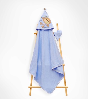 Wholesale Unisex 2-Piece Towel and Bath Scrub Set 85x85 Babyline 2015-9-733 Blue