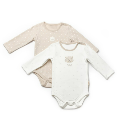 Wholesale Unisex Baby 2-Pack Long Sleeve Bodysuit 0-24M BabyCosy 2022-CSY8102 - 1