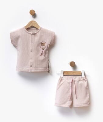 Wholesale Unisex Baby 2 Pcs Shorts and Tshirt Set 6-36M Flexi Baby 2063-217625 Pink