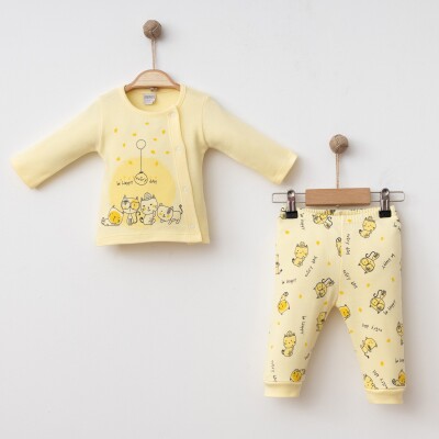 Wholesale Unisex Baby 2-Piece Bodysuit and Pants Newborn Set 0-3M Gümüş Baby 2043-0029 - 2