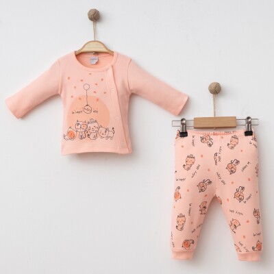Wholesale Unisex Baby 2-Piece Bodysuit and Pants Newborn Set 0-3M Gümüş Baby 2043-0029 - 6