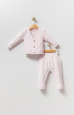 Wholesale Unisex Baby 2-Piece Cardigan and Pants Set 3-12M Milarda 2001-6067 - Milarda