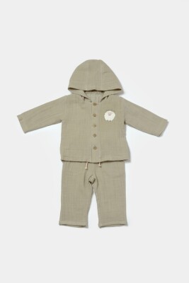 Wholesale Unisex Baby 2-Piece Hooded Jacket and Pants Set 3-24M 100% Cotton Baby Cosy 2022-CSYM7034 - Baby Cosy