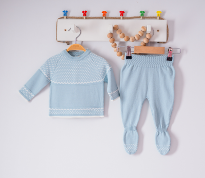 Wholesale Unisex Baby 2-Piece Knitwear Set 0-9M Milarda 2001-6026 - Milarda
