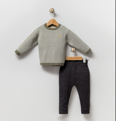 Wholesale Unisex Baby 2-Piece Knitwear Set 3-12M Milarda 2001-6046 - 2