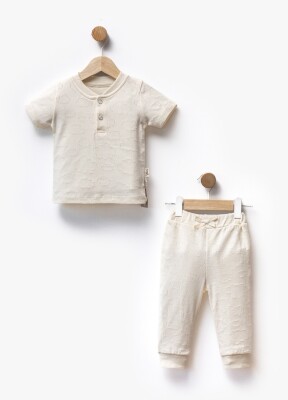 Wholesale Unisex Baby 2-Piece T-shirt and Pants Set 6-36M Flexi Baby 2063-217616 Cream