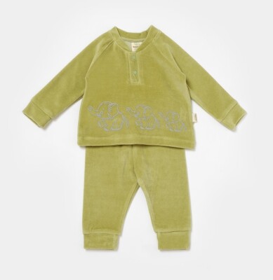 Wholesale Unisex Baby 2-Piece Velvet Sweatshirt and Pants Set 3-24M Baby Cosy 2022-CSYK6048 - Baby Cosy