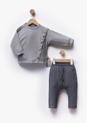 Wholesale Unisex Baby 2pcs Body and Pants Set 6-36M Flexi Baby 2063-217550 Gray