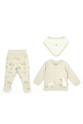 Wholesale Unisex Baby 3-Piece Pants Body and Bib Set 0-9M BabyCosy 2022-CSY5202 - BabyCosy