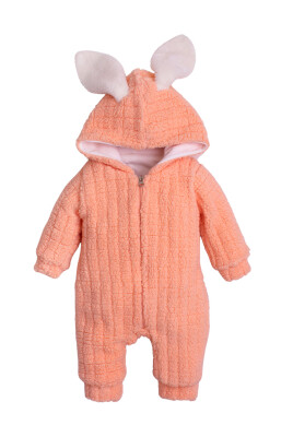 Wholesale Unisex Baby Hooded Overalls 3-12M Kidexs 1026-40142 Salmon Color 